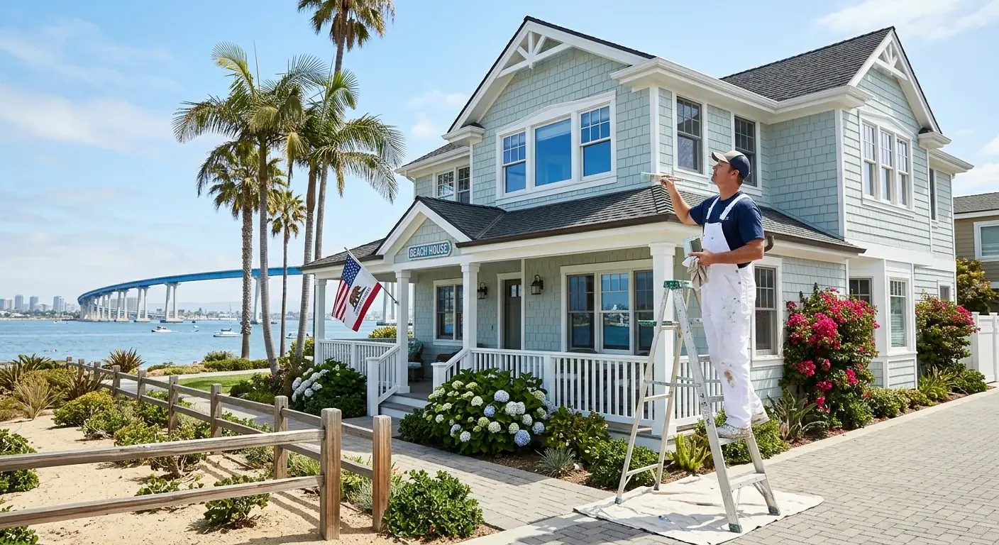 A coastal South Bay home with a fresh exterior repaint near the Pacific.